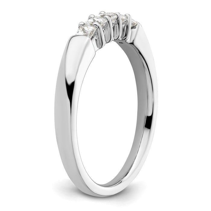 Buy Exclusive 14K White Gold Diamond Band Setting for 5 Princess Cut Diamonds-7