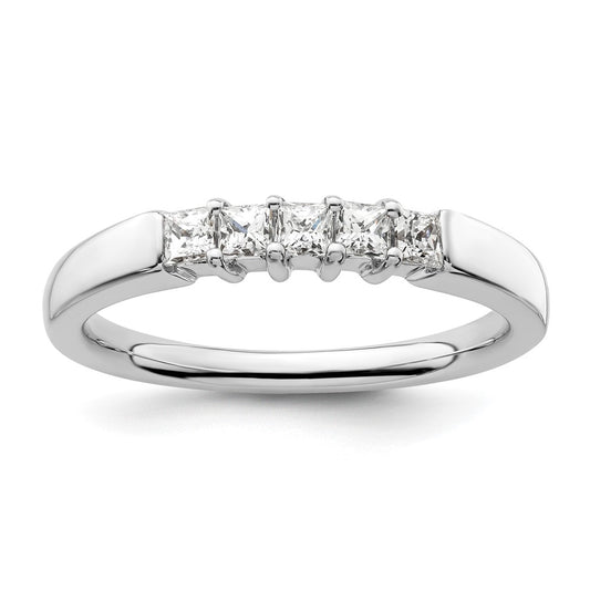 Buy Exclusive 14K White Gold Diamond Band Setting for 5 Princess Cut Diamonds