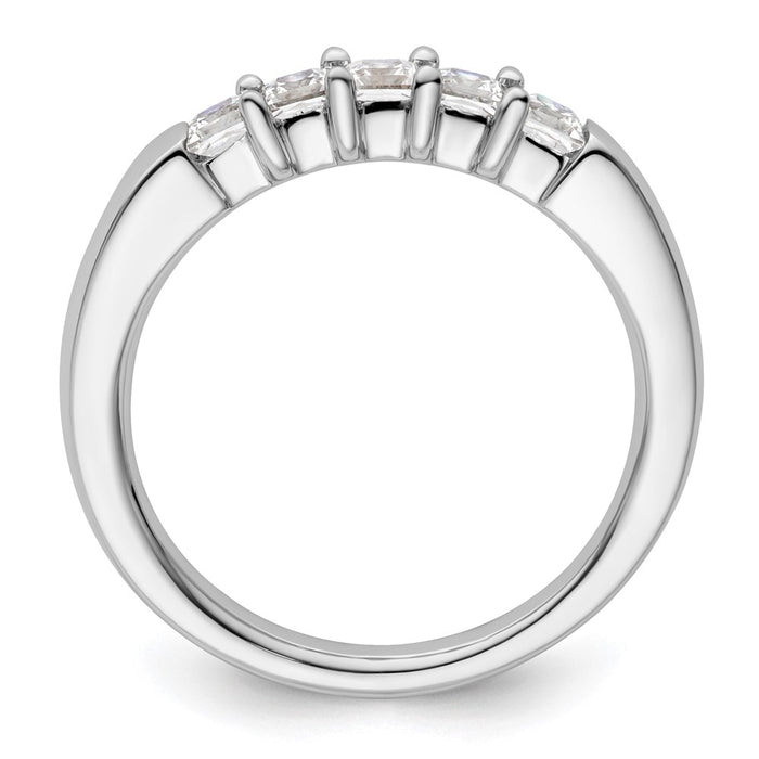 Buy Stylish 14K White Gold 5-Stone Diamond Band Setting for 5 Princess Cuts-3