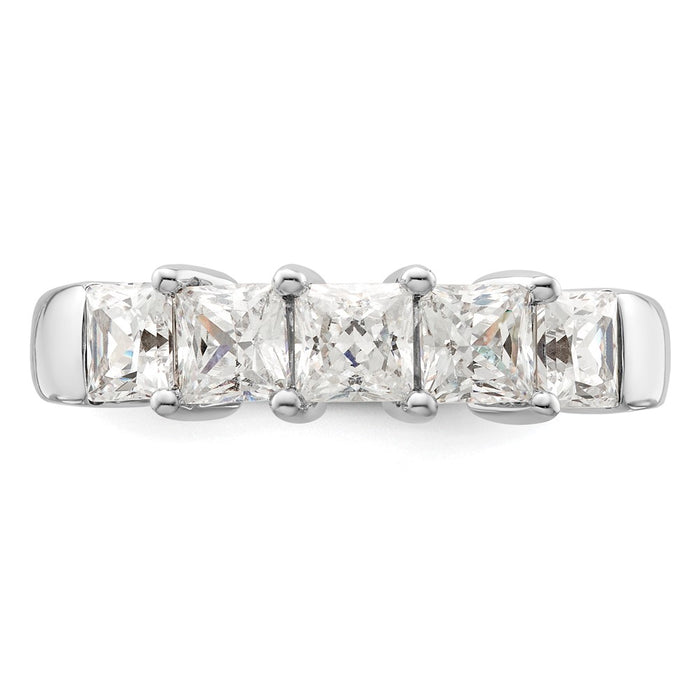 Buy Stylish 14K White Gold 5-Stone Diamond Band Setting for 5 Princess Cut Diamonds-5