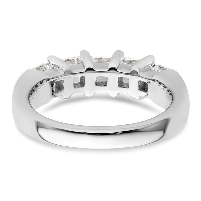 Buy Stylish 14K White Gold 5-Stone Diamond Band Setting for 5 Princess Cut Diamonds-6