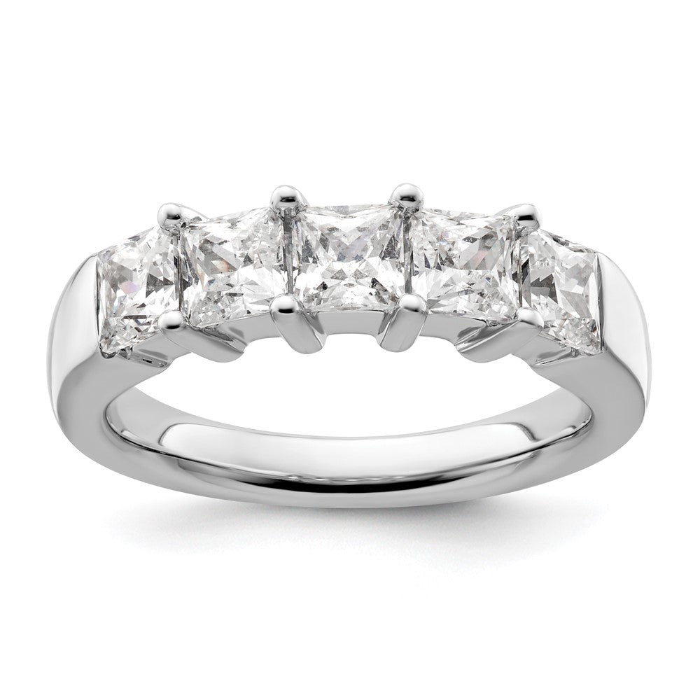 Buy Stylish 14K White Gold 5-Stone Diamond Band Setting for 5 Princess Cut Diamonds