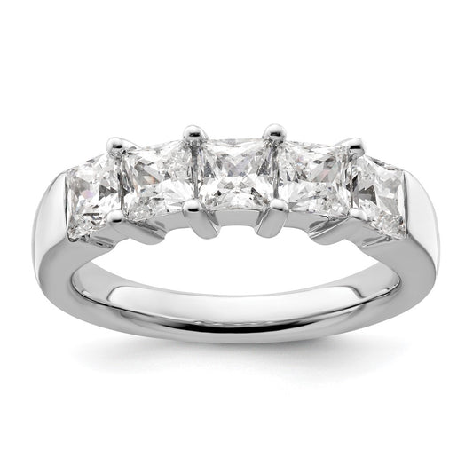 Buy Stylish 14K White Gold 5-Stone Diamond Band Setting for 5 Princess Cut Diamonds