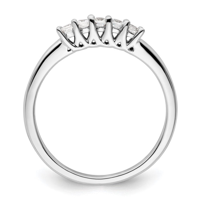 Exclusive 14K White Gold 5-Stone Diamond Band - 1/4 Carat Luxury Value-2