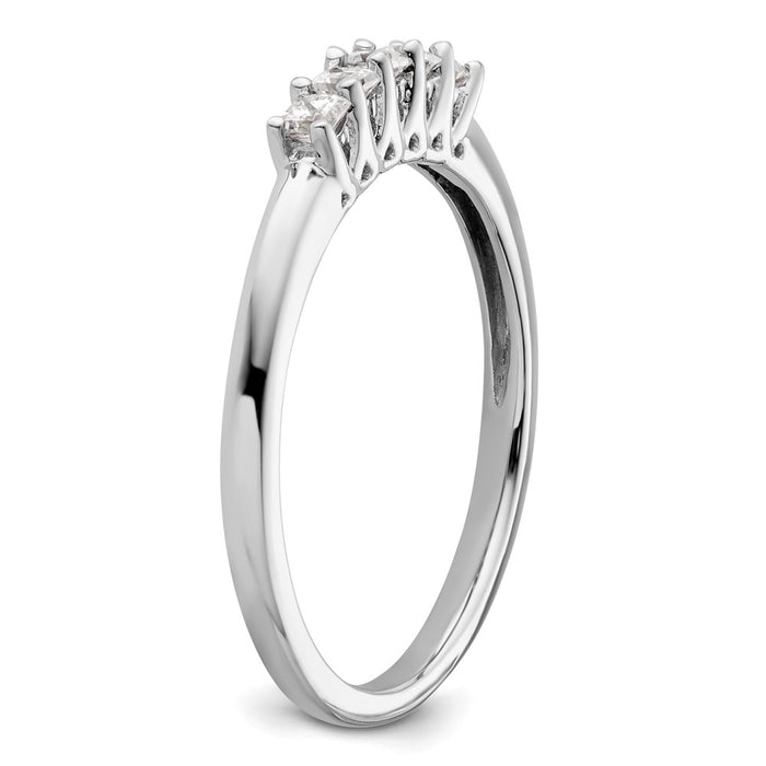 Exclusive 14K White Gold 5-Stone Diamond Band - 1/4 Carat Luxury Value-6