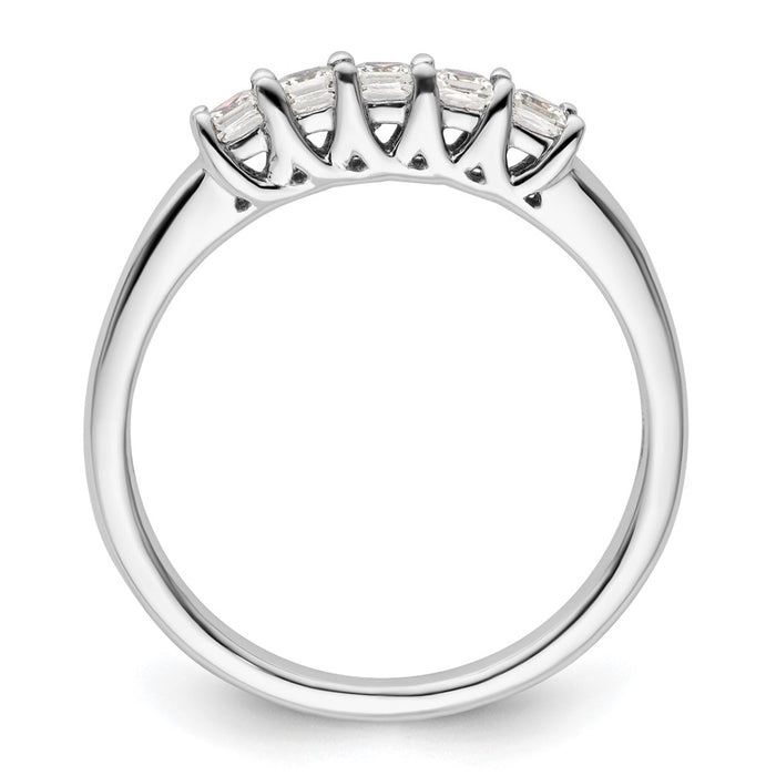 High-Quality 14K White Gold 5-Stone Diamond Band Setting for 5 Princess Cuts-3