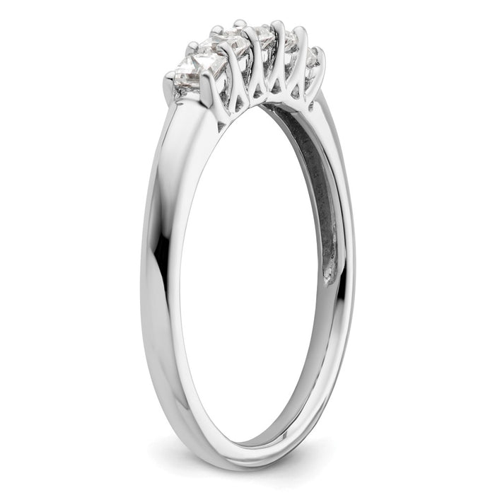High-Quality 14K White Gold 5-Stone Diamond Band Setting for 5 Princess Cuts-7