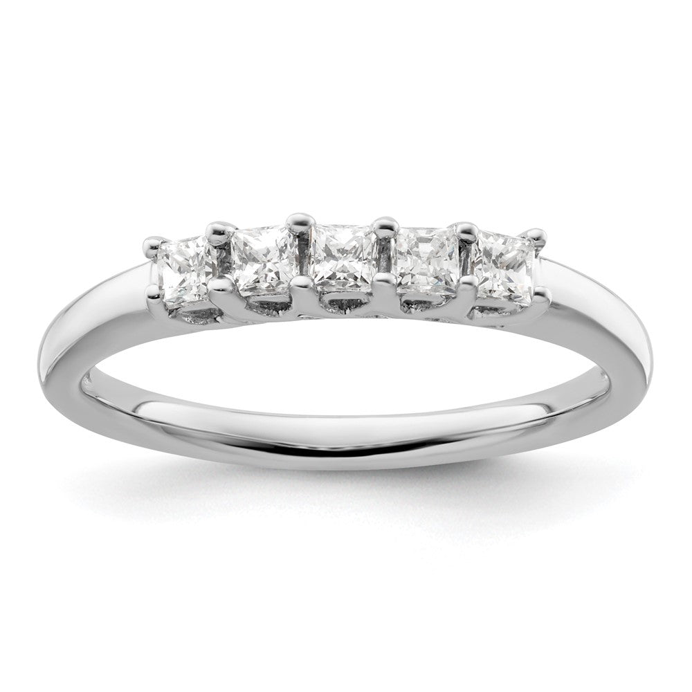 High-Quality 14K White Gold 5-Stone Diamond Band Setting for 5 Princess Cuts