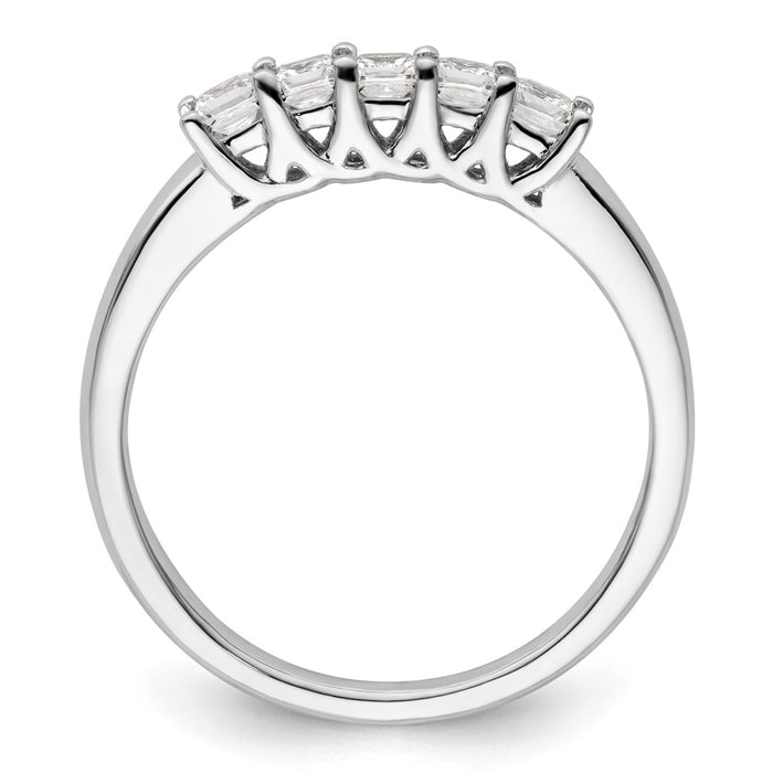 Buy Exclusive 14K White Gold 5-Stone Diamond Band Setting for 5 Princess Cuts-3