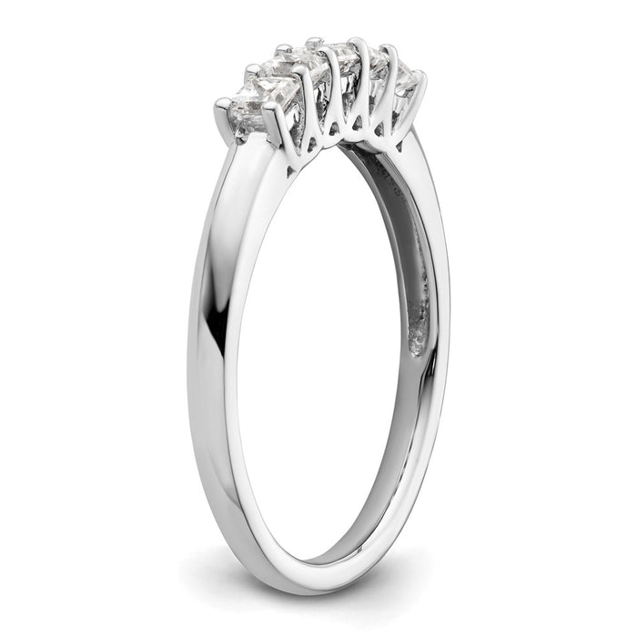 Buy Exclusive 14K White Gold 5-Stone Diamond Band Setting for 5 Princess Cuts-7