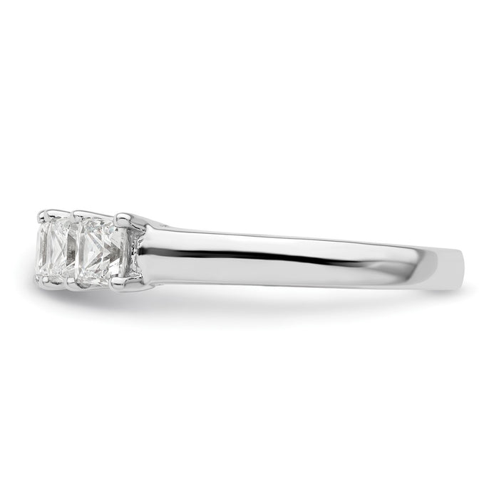 Exclusive 14K White Gold Diamond Band Setting for 5 Princess Cuts - Stylish Value-4