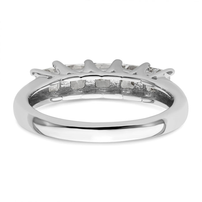 Exclusive 14K White Gold Diamond Band Setting for 5 Princess Cuts - Stylish Value-6