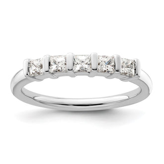 Exclusive 14K White Gold 5-Stone Band with 1/2 CT Diamonds - Stylish Luxury