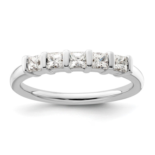 Exclusive 14K White Gold 5-Stone Band with 1/2 CT Diamonds - Stylish Luxury