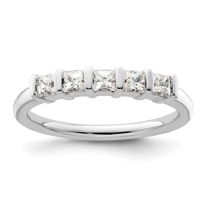 Exclusive 14K White Gold 5-Stone Band with 1/2 CT Diamonds - Stylish Luxury-1
