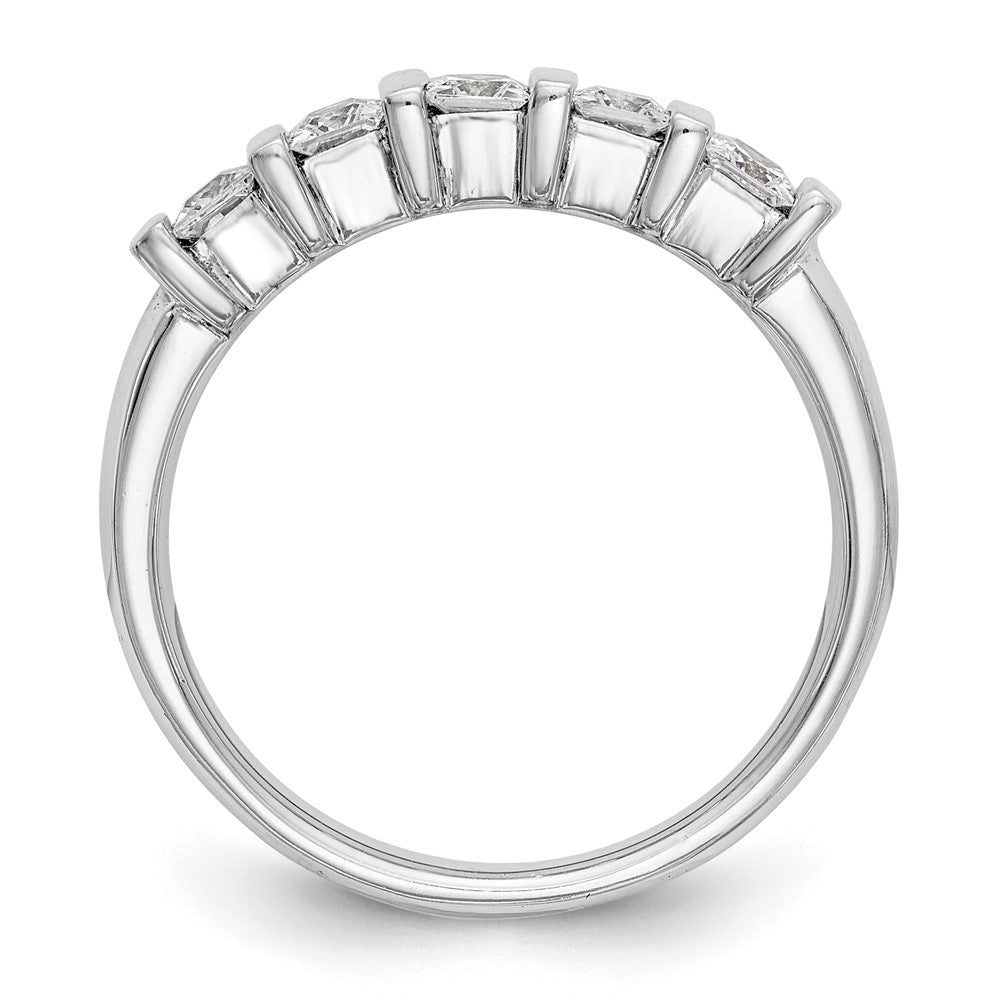 Exclusive 14K White Gold 5-Stone Diamond Band Setting for 5 Princess Cuts