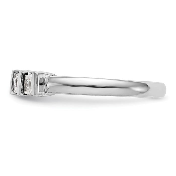 Exclusive 14K White Gold 5-Stone Diamond Band Setting for 5 Princess Cuts-4