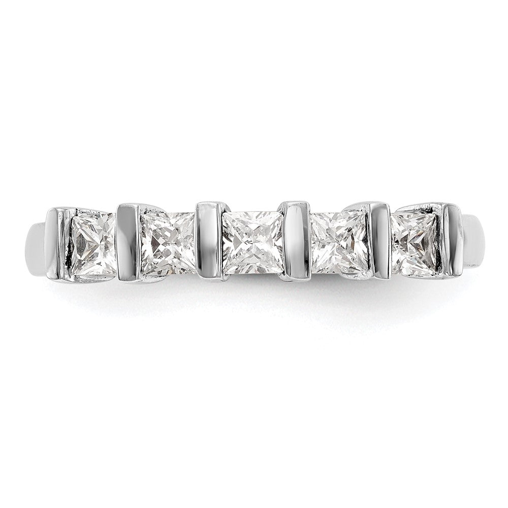 Exclusive 14K White Gold 5-Stone Diamond Band Setting for 5 Princess Cuts