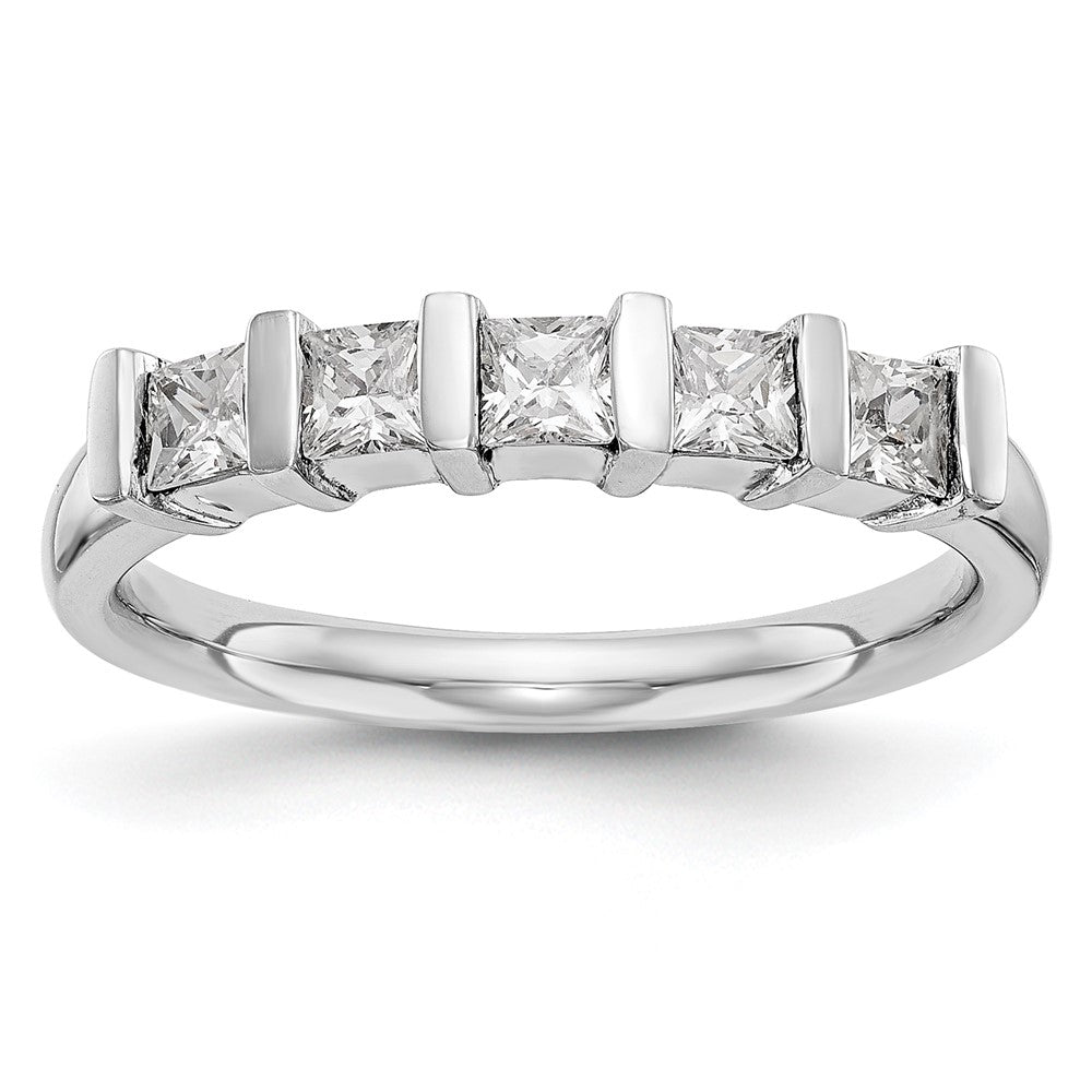 Exclusive 14K White Gold 5-Stone Diamond Band Setting for 5 Princess Cuts
