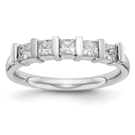 Exclusive 14K White Gold 5-Stone Diamond Band Setting for 5 Princess Cuts
