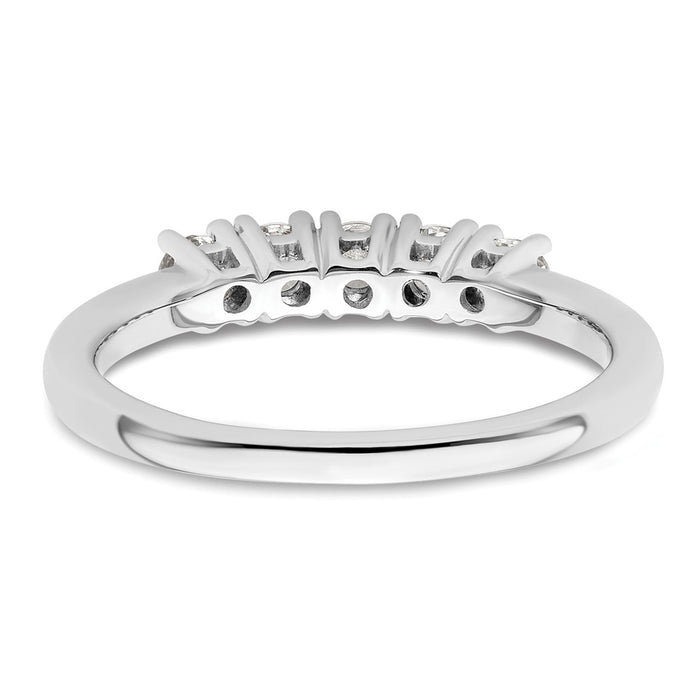 Buy Stylish 14K White Gold 5-Stone Diamond Band - 1/2 Carat Total Weight-5
