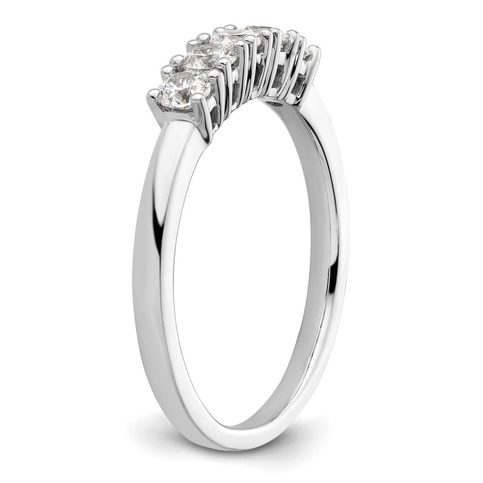 Buy Stylish 14K White Gold 5-Stone Diamond Band - 1/2 Carat Total Weight-6