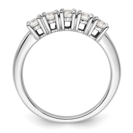 High-Quality 14K White Gold 5-Stone Diamond Band - Stylish 3/4 Carat Elegance
