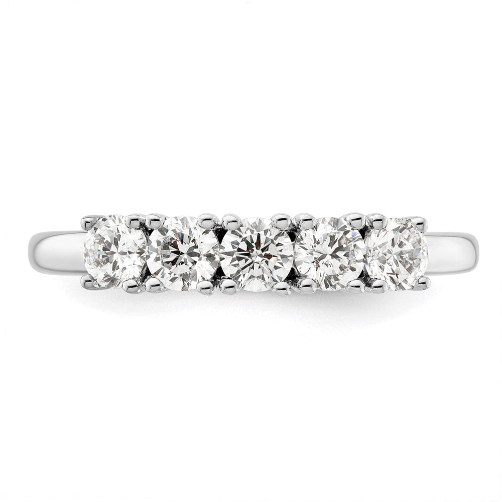 High-Quality 14K White Gold 5-Stone Diamond Band - Stylish 3/4 Carat Elegance