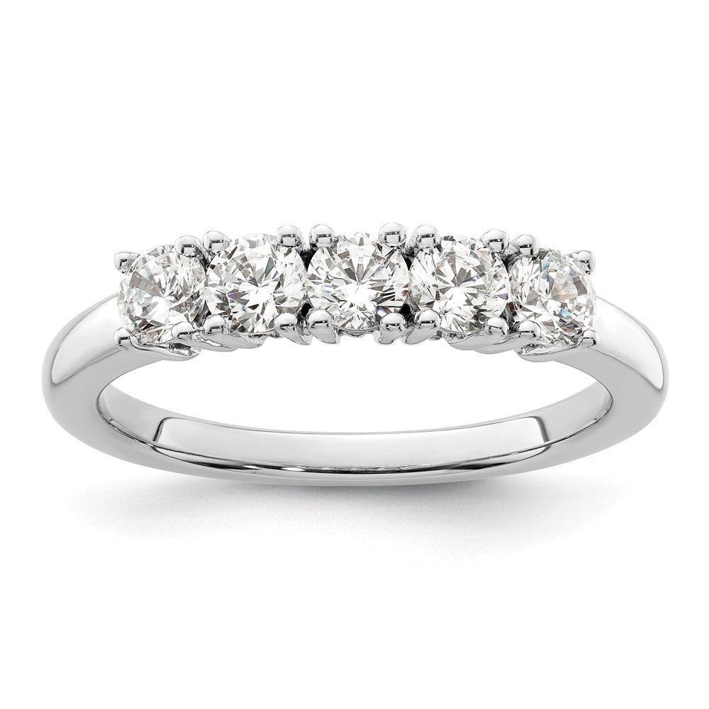 High-Quality 14K White Gold 5-Stone Diamond Band - Stylish 3/4 Carat Elegance