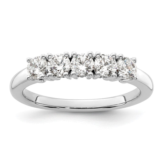 High-Quality 14K White Gold 5-Stone Diamond Band - Stylish 3/4 Carat Elegance