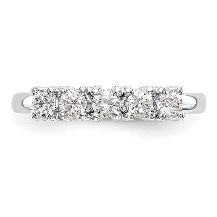 Exclusive 14K White Gold Diamond Band - 5-Stone, 1 Carat, Stylish Value-4