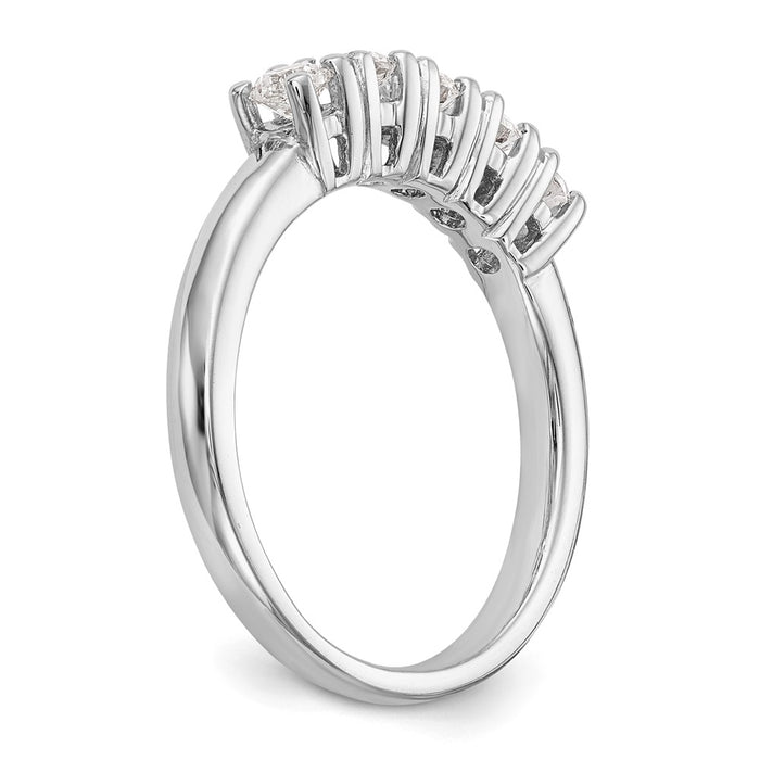 Exclusive 14K White Gold Diamond Band - 5-Stone, 1 Carat, Stylish Value-6