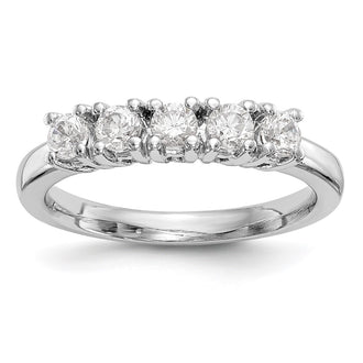 Exclusive 14K White Gold Diamond Band - 5-Stone, 1 Carat, Stylish Value