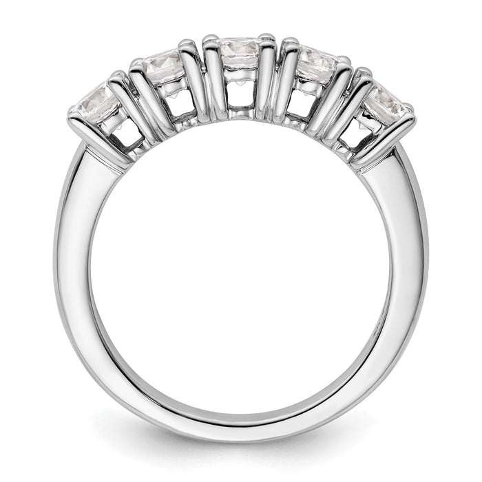 Exclusive 14K White Gold 5-Stone Round Diamond Band - 1.5 Carats of Luxury-2