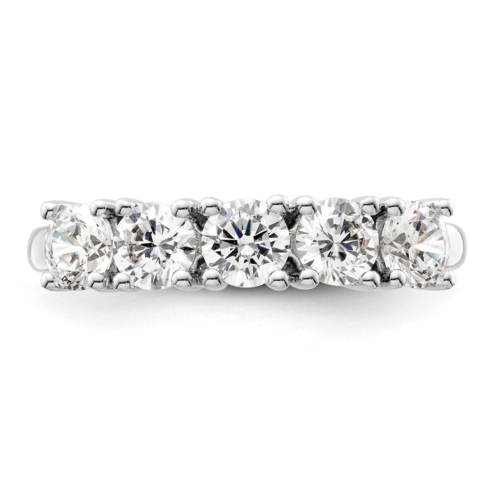 Exclusive 14K White Gold 5-Stone Round Diamond Band - 1.5 Carats of Luxury