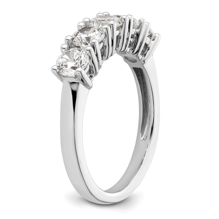 Exclusive 14K White Gold 5-Stone Round Diamond Band - 1.5 Carats of Luxury-6
