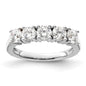 Exclusive 14K White Gold 5-Stone Round Diamond Band - 1.5 Carats of Luxury-1