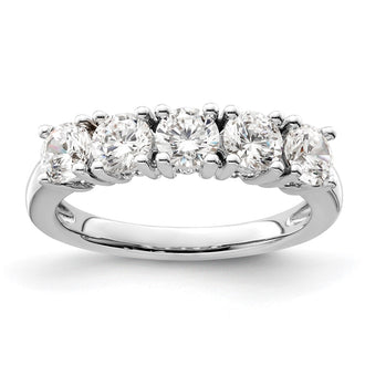 Exclusive 14K White Gold 5-Stone Round Diamond Band - 1.5 Carats of Luxury