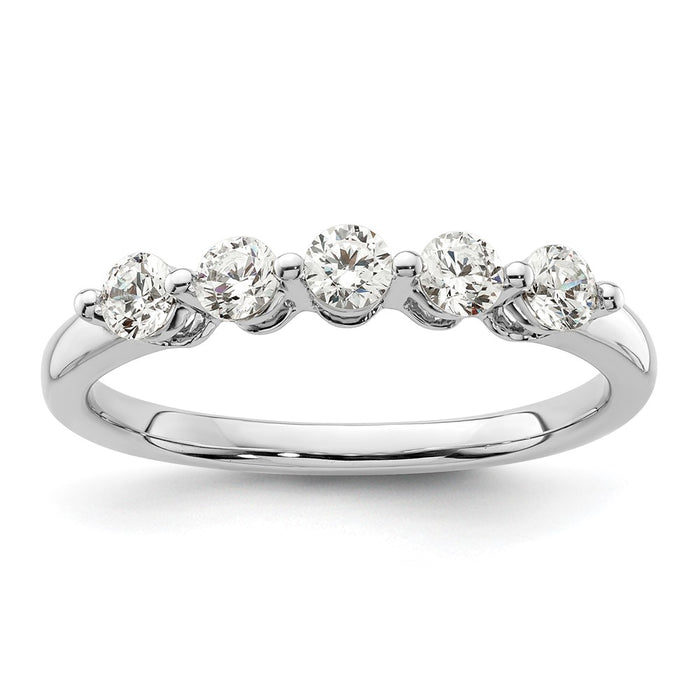 Buy Exclusive 14K White Gold Diamond Band - 5-Stone, 1/2 Carat, Stylish Value-1