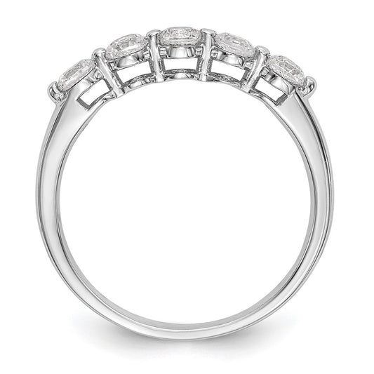 High-Quality 14K White Gold 5-Stone Diamond Band, 3/4 Carat - Stylish Value!