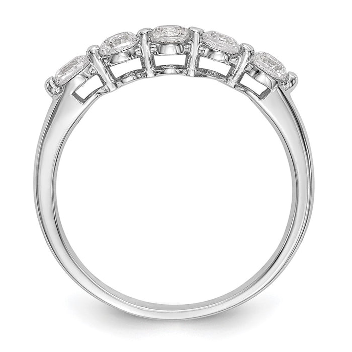 High-Quality 14K White Gold 5-Stone Diamond Band, 3/4 Carat - Stylish Value!-2