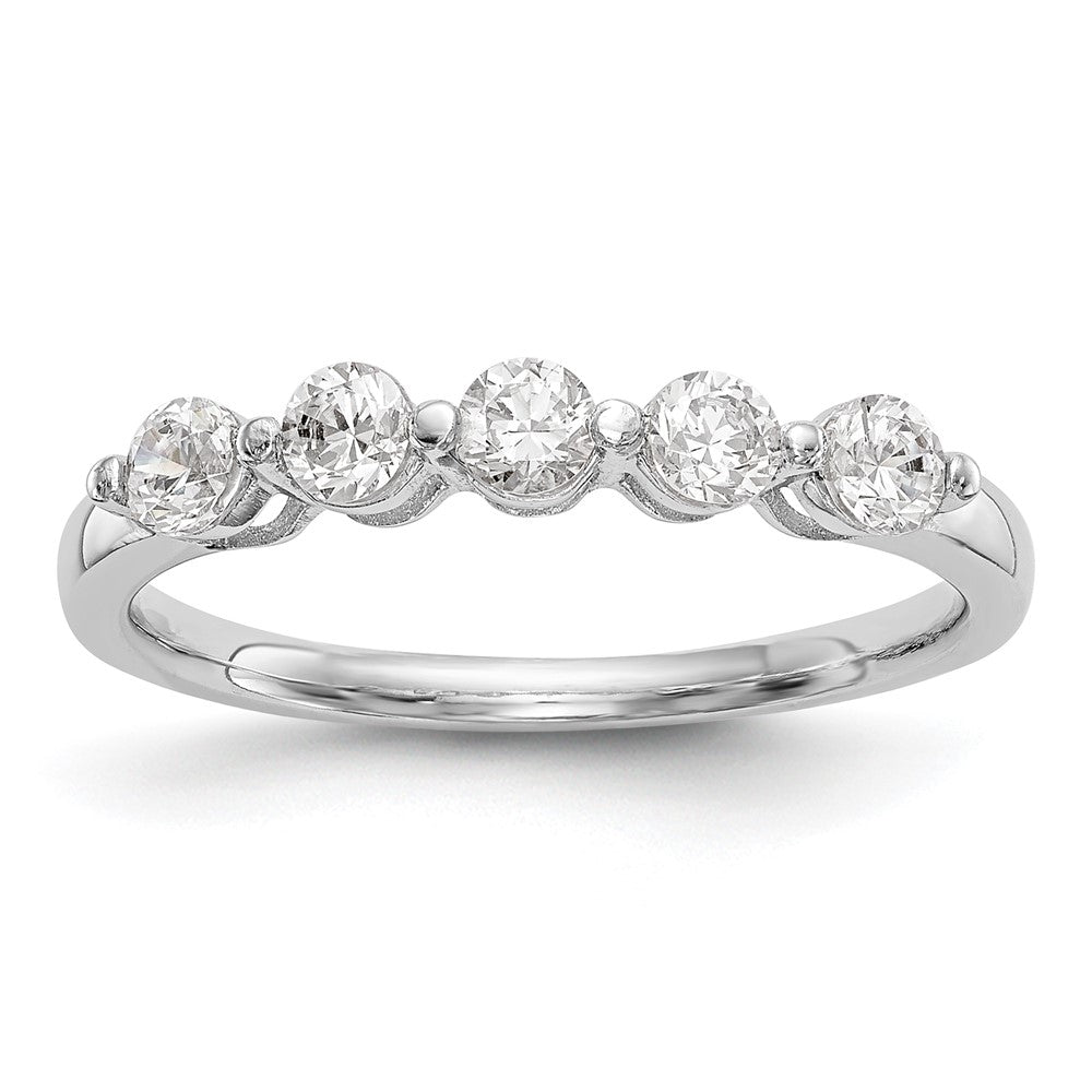 High-Quality 14K White Gold 5-Stone Diamond Band, 3/4 Carat - Stylish Value!