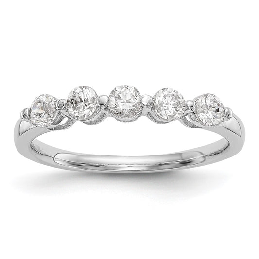 High-Quality 14K White Gold 5-Stone Diamond Band, 3/4 Carat - Stylish Value!