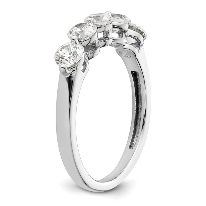 Buy Stylish 14K White Gold 5-Stone Diamond Band with 1 Carat Diamonds-6