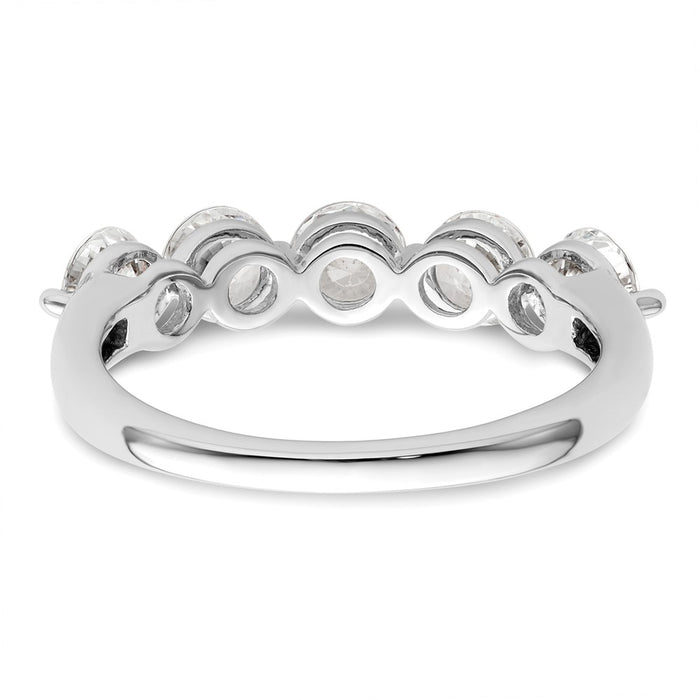 High-Quality 14K White Gold 5-Stone Diamond Band - 1.5 Carat Luxury Value-5