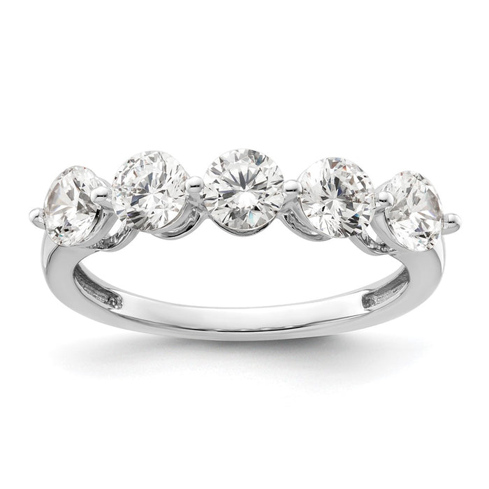 High-Quality 14K White Gold 5-Stone Diamond Band - 1.5 Carat Luxury Value-1