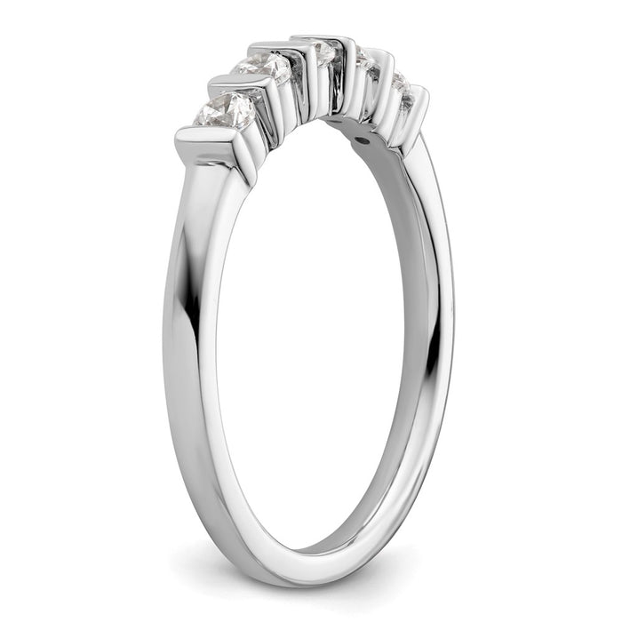 Buy Exclusive 14K White Gold Diamond Band - 5-Stone, 1/3 Carat Value-6
