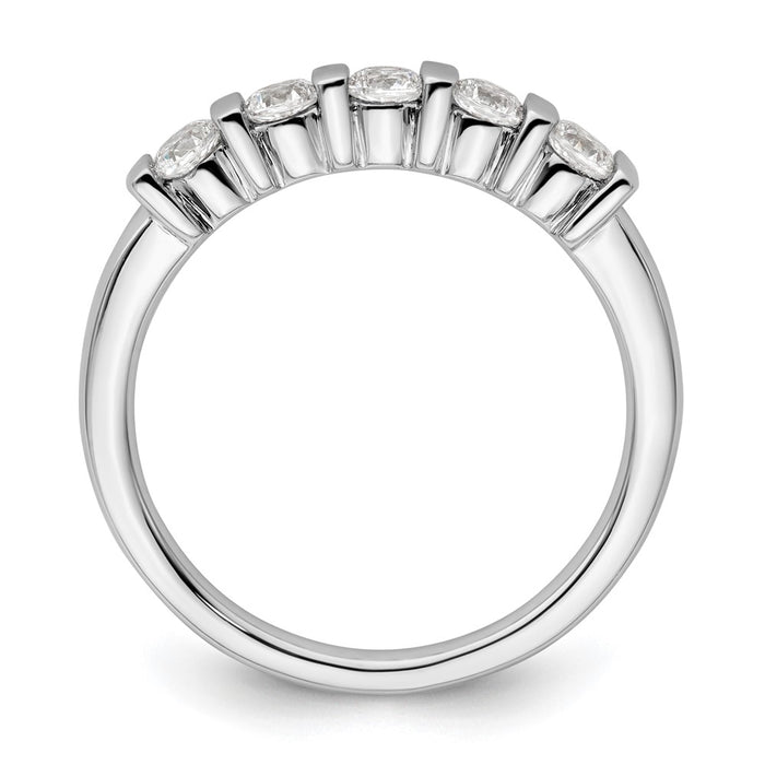 Buy Stylish 14K White Gold 5-Stone Diamond Band with 1/2 Carat Diamonds-2