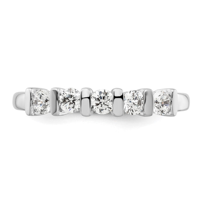 Buy Stylish 14K White Gold 5-Stone Diamond Band with 1/2 Carat Diamonds-4