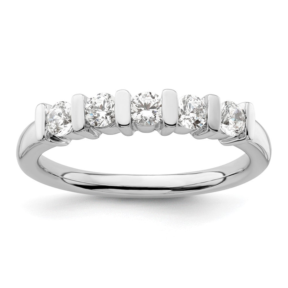 Buy Stylish 14K White Gold 5-Stone Diamond Band with 1/2 Carat Diamonds